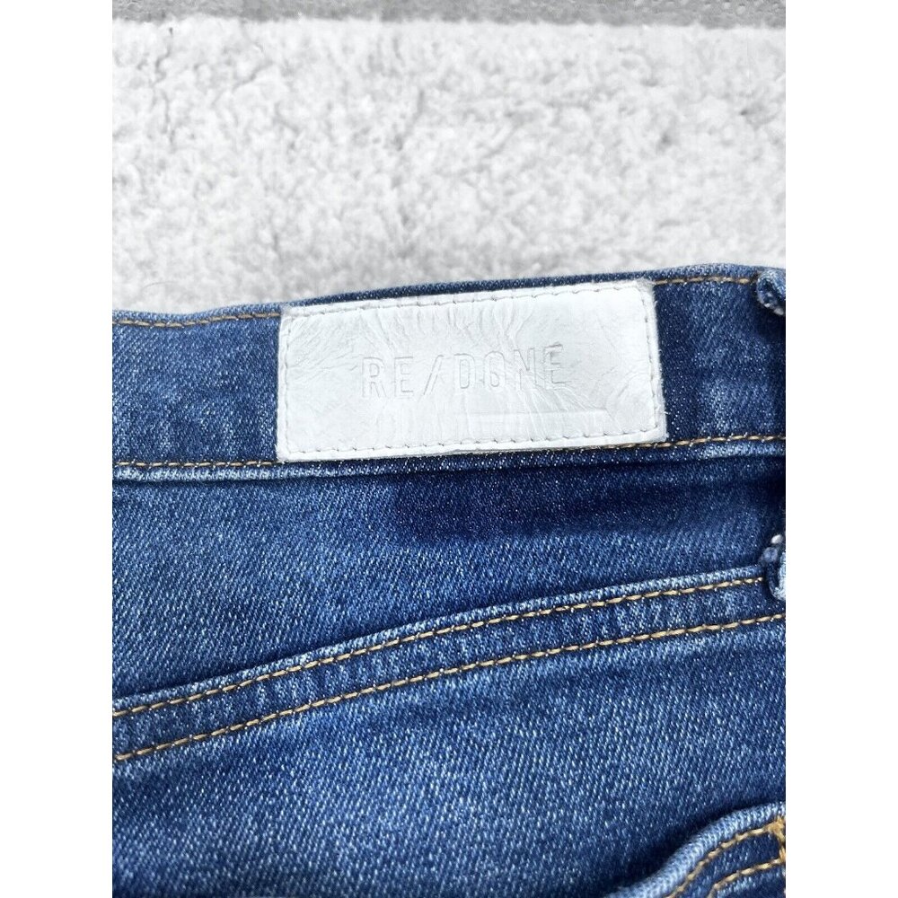 Re/Done Jeans Womens Sz 32 70s Stove Pipe Dark Wash Denim Button Fly - Picture 13 of 14